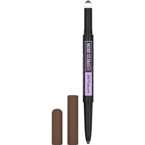 Maybelline Express Brow 2-In-1 Pencil and Powder Eyebrow Makeup, Medium Brown, 1 Count