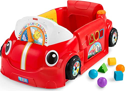 Fisher-Price Laugh & Learn Baby Activity Center Crawl Around Car With Music Lights And Smart Stages For Infants And Toddlers, Red [Amazon Exclusive]