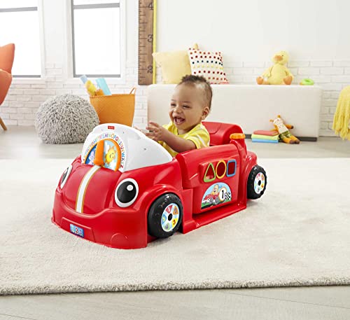 Fisher-Price Laugh & Learn Baby Activity Center Crawl Around Car With Music Lights And Smart Stages For Infants And Toddlers, Red [Amazon Exclusive]