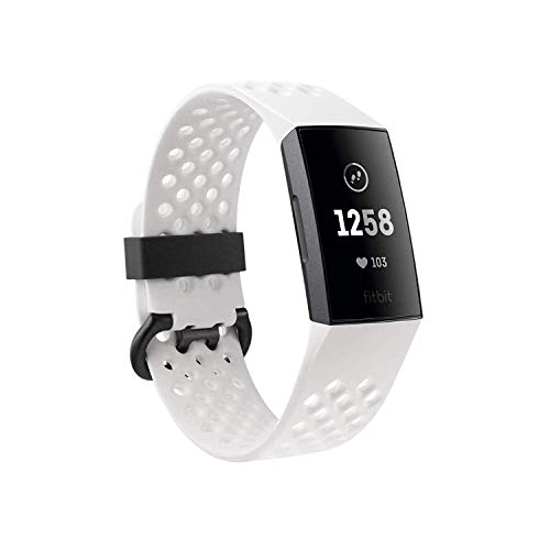 Fitbit Charge 3 Special Edition Fitness Activity Tracker Graphite/White Silicone, one Size, 0.06 Pound