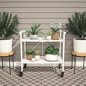 cosco indoor/outdoor serving cart, folding, white