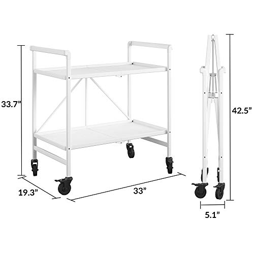 Cosco Indoor/Outdoor Serving Cart, Folding, White