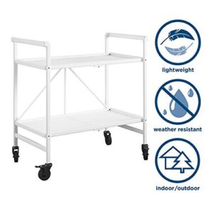 Cosco Indoor/Outdoor Serving Cart, Folding, White