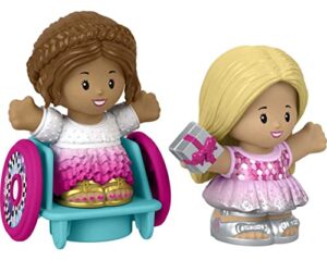 fisher-price little people barbie toddler toys party figure pack, 2 characters for pretend play ages 18+ months
