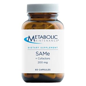 metabolic maintenance same + cofactors – contains calcium, magnesium + folate to support mood, joint, & brain health – sam-e supplement with b vitamins for daily use (60 capsules)