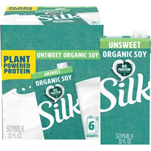 silk shelf-stable organic soy milk, unsweetened, dairy-free, vegan, non-gmo project verified,32 fl oz(pack of 6)
