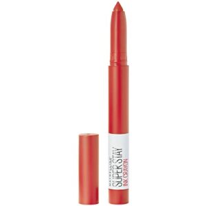 maybelline superstay ink crayon matte longwear lipstick with built-in sharpener, laugh louder, 0.04 ounce