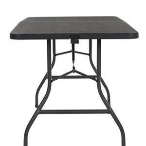 Cosco Vinyl 4-Pack Folding Chair, Black & Cosco Deluxe 6 foot x 30 inch Fold-in-Half Blow Molded Folding Table, Black