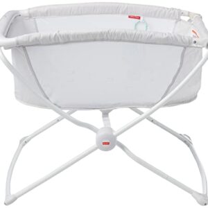 Fisher-Price Rock with Me Bassinet Color Scoops, Travel Baby Crib with Rocking Motion