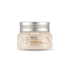 the face shop rice ceramide moisturizing cream | rich moisturizer for long-lasting smooth absorbtion without stickiness | natural moisturizer for whitening & skin glowing, 1.69 fl oz, k-beauty