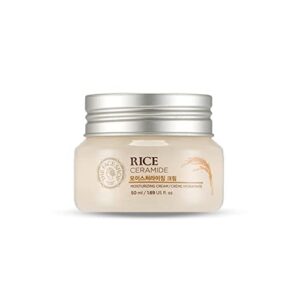 The Face Shop Rice Ceramide Moisturizing Cream | Rich Moisturizer for Long-lasting Smooth Absorbtion without Stickiness | Natural Moisturizer For Whitening & Skin Glowing, 1.69 fl oz, K-Beauty