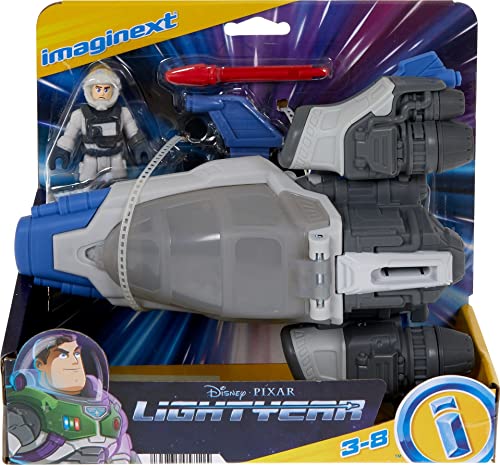 Disney and Pixar Lightyear Toys, Imaginext Hyperspeed Explorer XL-01 Spaceship & Buzz Lightyear Figure Set for Pretend Play Ages 3-8 Years