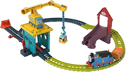 Thomas & Friends Motorized Toy Train Set Fix 'Em Up Friends With Carly The Crane, Sandy The Rail Speeder & Thomas For Ages 3+ Years