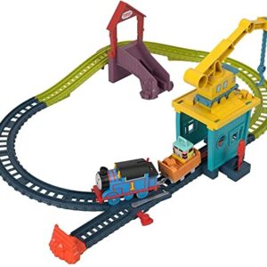 Thomas & Friends Motorized Toy Train Set Fix 'Em Up Friends With Carly The Crane, Sandy The Rail Speeder & Thomas For Ages 3+ Years