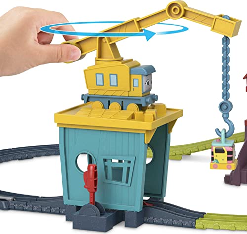 Thomas & Friends Motorized Toy Train Set Fix 'Em Up Friends With Carly The Crane, Sandy The Rail Speeder & Thomas For Ages 3+ Years