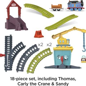 Thomas & Friends Motorized Toy Train Set Fix 'Em Up Friends With Carly The Crane, Sandy The Rail Speeder & Thomas For Ages 3+ Years