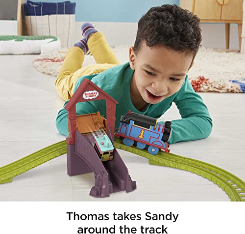 Thomas & Friends Motorized Toy Train Set Fix 'Em Up Friends With Carly The Crane, Sandy The Rail Speeder & Thomas For Ages 3+ Years