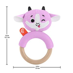 Fisher-Price Knit Animal Teether - Pink Goat That's a Baby Rattle and Teether Toy