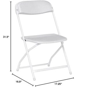 COSCO ZOWN Commercial 300 lb. Use Rate Heavy Duty, Injection Mold Banquet Folding Chair with Comfortable Contoured Back, White, 8 Pack