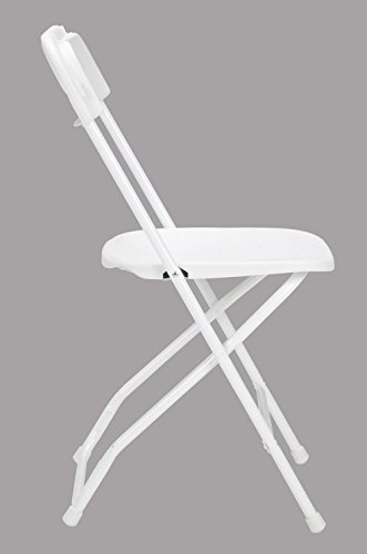 COSCO ZOWN Commercial 300 lb. Use Rate Heavy Duty, Injection Mold Banquet Folding Chair with Comfortable Contoured Back, White, 8 Pack