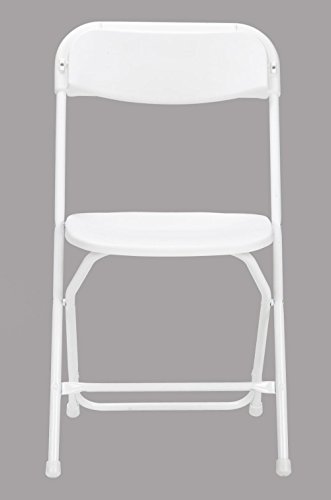 COSCO ZOWN Commercial 300 lb. Use Rate Heavy Duty, Injection Mold Banquet Folding Chair with Comfortable Contoured Back, White, 8 Pack