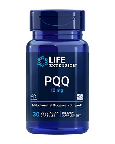 Life Extension PQQ (Pyrroloquinoline Quinone) 10 mg - Support Mitochondrial Biogenesis For Energy - Heart & Brain Health Supplement – Gluten-Free, Non-GMO, Vegetarian – 30 Capsules