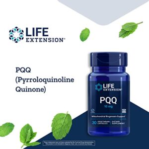 Life Extension PQQ (Pyrroloquinoline Quinone) 10 mg - Support Mitochondrial Biogenesis For Energy - Heart & Brain Health Supplement – Gluten-Free, Non-GMO, Vegetarian – 30 Capsules