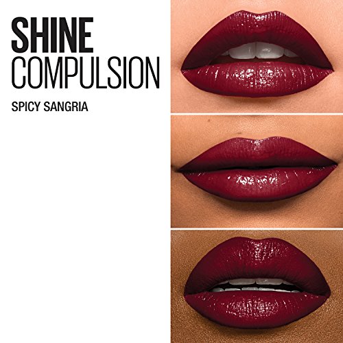 Maybelline New York Color Sensational Shine Compulsion Lipstick Makeup, Spicy Sangria, 0.1 Ounce