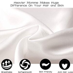 Adubor Mulberry Silk Pillowcase for Hair and Skin with Hidden Zipper, Both Side 23 Momme Silk,900 Thread Count (20x26inch, Standard Size, Ivory White, 1pc)