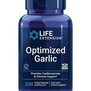 Life Extension Optimized Garlic 1200 mg – Garlic Extract Supplement for Heart Health & Immune System Support – Gluten-Free, Non-GMO, Vegetarian – 200 Capsules