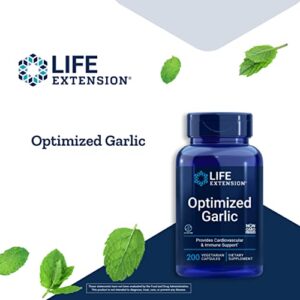 Life Extension Optimized Garlic 1200 mg – Garlic Extract Supplement for Heart Health & Immune System Support – Gluten-Free, Non-GMO, Vegetarian – 200 Capsules