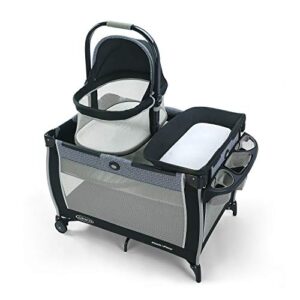 graco pack ‘n play day2dream bassinet playard | features portable bedside bassinet, diaper changer, and more, hutton