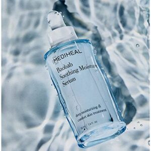 Mediheal Baobab Soothing Moisture Serum 1.6 oz | Daily Korean Face Serum for All Skin Type, Instant absorption, Non-greasy, with Ceramide, Treats Dull Skin, Uneven Skin Tone, for Women and Men