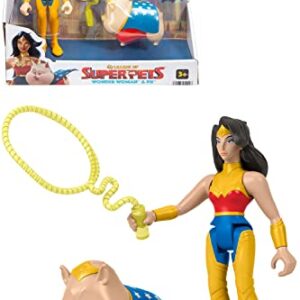 Fisher-Price DC League of Super-Pets Preschool Toys Wonder Woman & Pb Poseable Figure & Accessory Set for Kids Ages 3+ Years