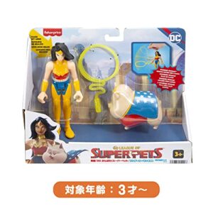 Fisher-Price DC League of Super-Pets Preschool Toys Wonder Woman & Pb Poseable Figure & Accessory Set for Kids Ages 3+ Years