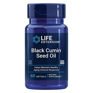 life extension black cumin seed oil 500 mg – immune support & inflammation management supplement – non-gmo – gluten-free – 60 softgels