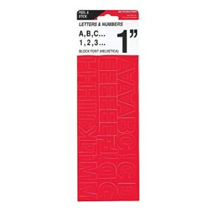 cosco(r) vinyl peel stick letters and numbers, 1in., helvetica, red