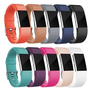 band for fitbit charge 2, 5-pack, 10-pack, replacement sport fitness accessory band for fitbit charge 2 (small-10pack)