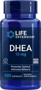 life extension dhea 15mg – for hormone balance, immune support, lean muscle mass, anti-aging, bone and sexual health – supports memory & mood – gluten-free, non-gmo – 100 capsules