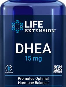 Life Extension DHEA 15mg - For Hormone Balance, Immune Support, Lean Muscle Mass, Anti-Aging, Bone and Sexual Health - Supports Memory & Mood - Gluten-Free, Non-GMO - 100 Capsules