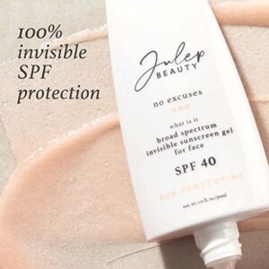 Julep No Excuses SPF 40 Clear Facial Sunscreen Broad-Spectrum - Glow Face Moisturizer With Antioxidants - Non-Greasy Formula - Safe for Sensitive and Acne Prone Skin - 1 Fl Oz