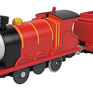 Thomas & Friends Motorized Toy Train James Battery-Powered Engine with Tender for Preschool Pretend Play Ages 3+ Years