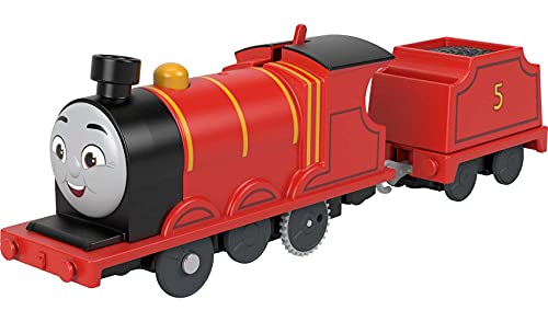 Thomas & Friends Motorized Toy Train James Battery-Powered Engine with Tender for Preschool Pretend Play Ages 3+ Years