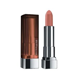maybelline color sensational lipstick, lip makeup, matte finish, hydrating lipstick, nude, pink, red, plum lip color, clay crush, 0.15 oz; (packaging may vary)