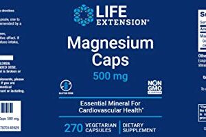 Life Extension Magnesium Caps 500mg, 270 Veg Capsules - Broad Spectrum - 3 Mags in 1 Supplement: Oxide, Citrate, Succinate - Vegetarian