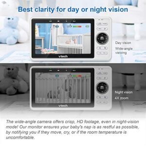 VTech Upgraded Smart WiFi Baby Monitor VM901, 5-inch 720p Display, 1080p Camera, HD NightVision, Fully Remote Pan Tilt Zoom, 2-Way Talk, Free Smart Phone App, Works with iOS, Android