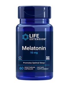 life extension melatonin 10mg – for restful sleep, immune health and hormone balance – supplement melatonin – 60 vegetarian capsules