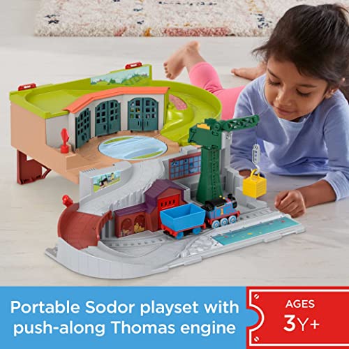 Thomas & Friends Sodor Take-Along Train Set for Kids with Diecast Push-Along Thomas Engine for Preschool Kids Ages 3 Years & Up
