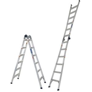 cosco 20212t1ase 16ft max reach 2-in-one extension ladder, steel gray