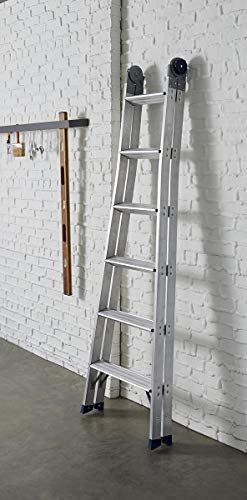 COSCO 20212T1ASE 16ft max Reach 2-in-One Extension Ladder, Steel Gray